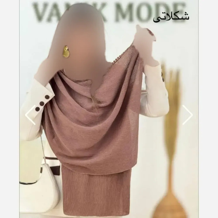 شال پلیسه لبه عدسی قواره بزرگ ابعاد 175 در 75 سانتیمتر