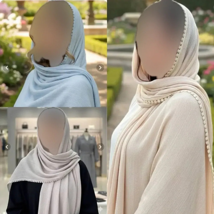 شال پلیسه لبه عدسی قواره بزرگ ابعاد 175 در 75 سانتیمتر