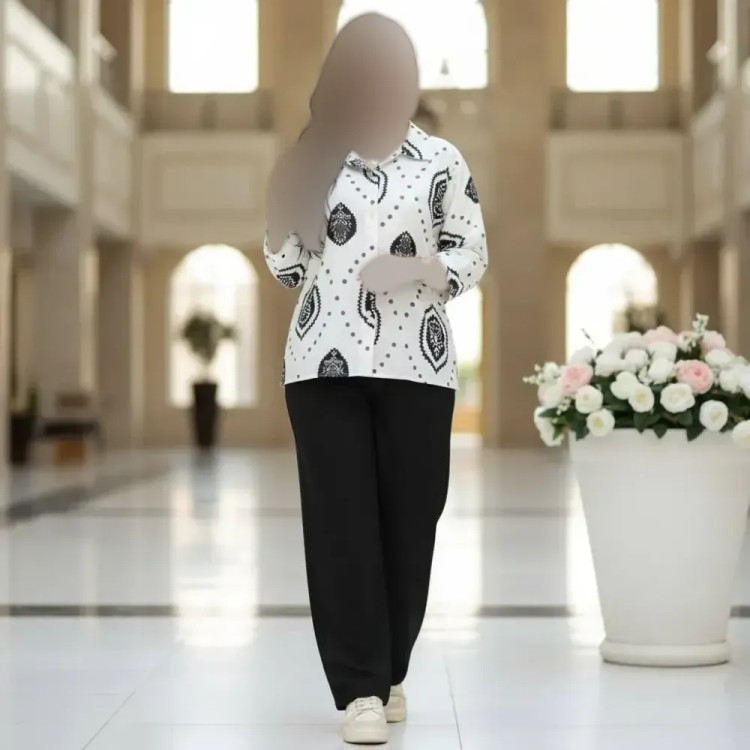 شومیز مانتویی زنانه مدل الناز جنس لنین فری سایز