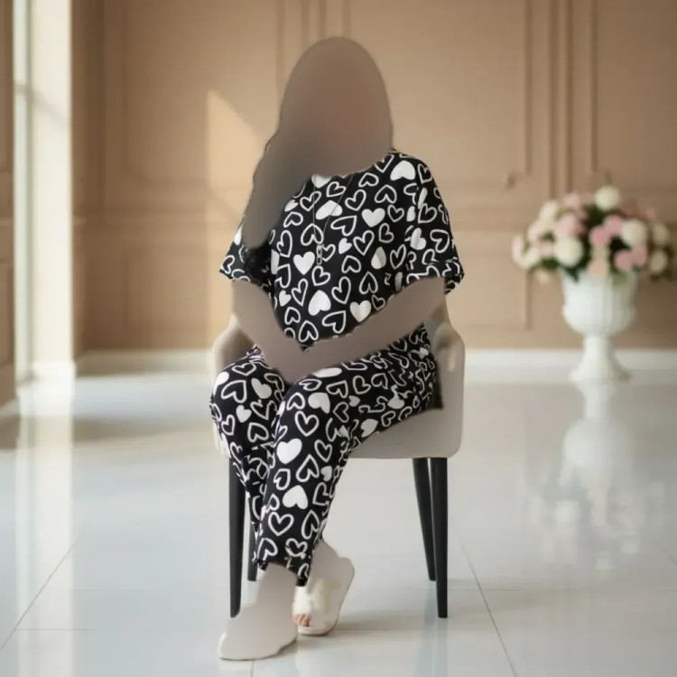 ست لباس راحتی زنانه نخی وارداتی فری سایز با کیفیت عالی