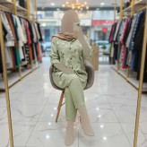 شومیز زنانه گره ای طرح برگی جنس شانتون فری سایز