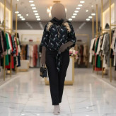 شومیز زنانه گره ای طرح برگی جنس شانتون فری سایز