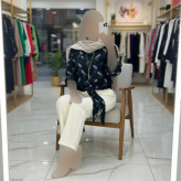 شومیز زنانه گره ای طرح برگی جنس شانتون فری سایز