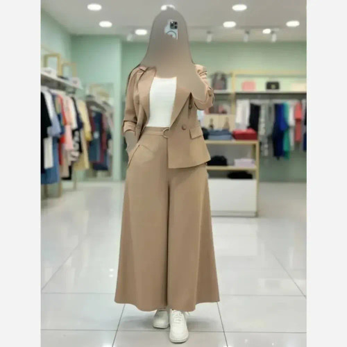 کت شلوار زنانه لینن مدل سارا با قد کت 70 و شلوار 95 در رنگبندی متنوع