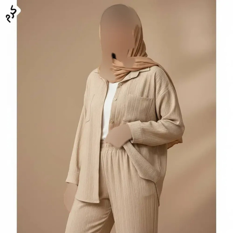 ست شومیز و شلوار زنانه جنس سوپر کراش درجه یک فری سایز