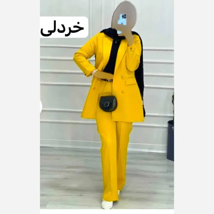 کت شلوار زنانه مدل نگین جنس کرپ مازراتی دمپا گشاد
