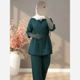 ست شومیز و شلوار زنانه مدل یاسمین جنس سوپر ایوا فری سایز تا 48