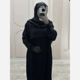 مانتو عبایی جیب دار مدل نفیسه جنس کرپ ندا اماراتی سایز 38 تا 54