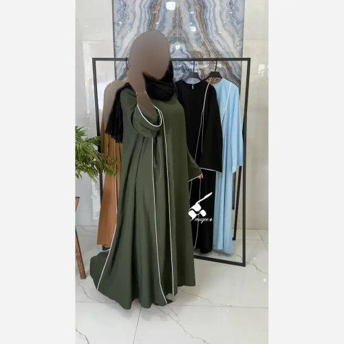 پیراهن عبایی زنانه طرح حورا جنس کرپ الیزه در 6 رنگ و دو سایز