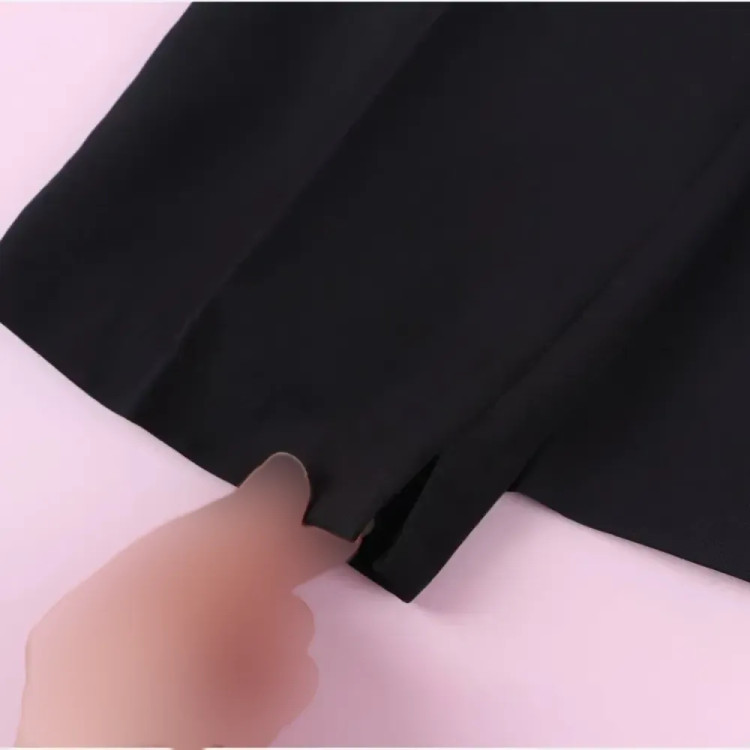 شلوار بغل چاک زنانه مازراتی گرم بالا مشکی سایز 38 تا 56 قد 93