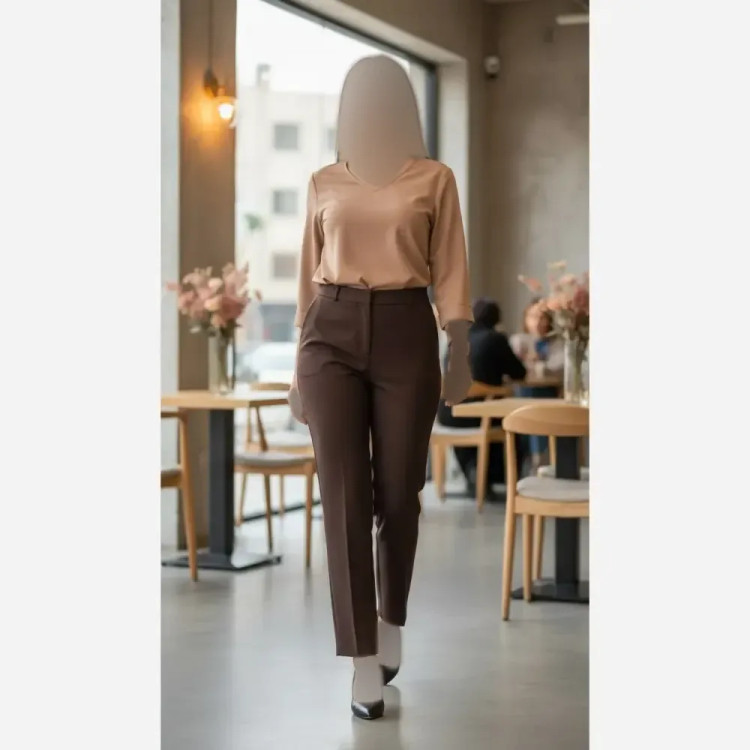 شلوار راسته اداری دمپا چاک مازراتی سورمه ای قهوه ای سایز 40 تا 50
