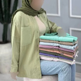 مانتو کتان اصلی فری سایز تنخور عالی وشیک قد 72 دورسینه 120