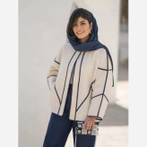 ست مانتو شلوار دخترانه مدل مهسا جنس مانتو لینن و شلوار جین تنسل سایز 36 تا 48