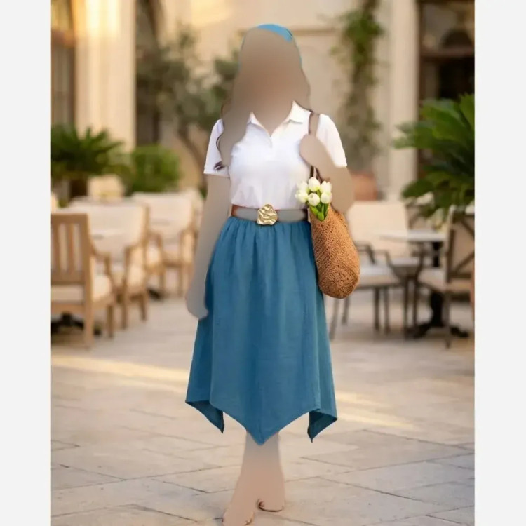 ست دامن و رویه الیاف طبیعی زنانه فری سایز پنبه ای خنک و ضد حساسیت