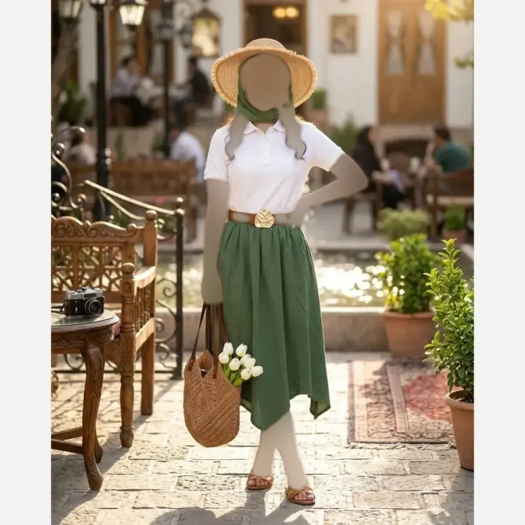 ست دامن و رویه الیاف طبیعی زنانه فری سایز پنبه ای خنک و ضد حساسیت