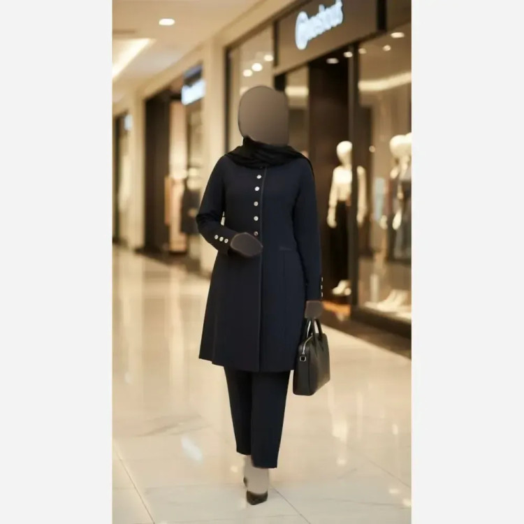 ست مانتو و شلوار رسمی زنانه مدل دیانا جنس پرشیا گرم بالا سایز 38 تا 50