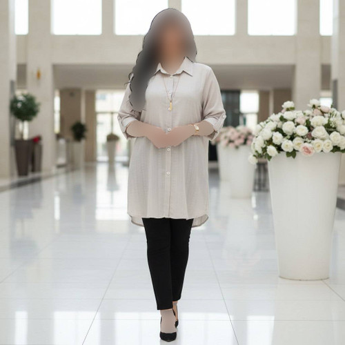 شومیز مانتویی زنانه مدل صبا جنس حریر طرحدار درجه یک ریزش دار فری سایز