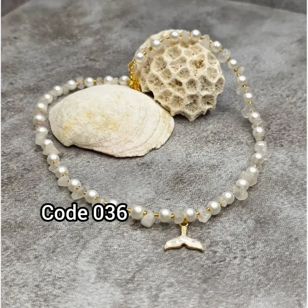 گردنبند مروارید رنگ ثابت و ضد حساسیت مدل code036