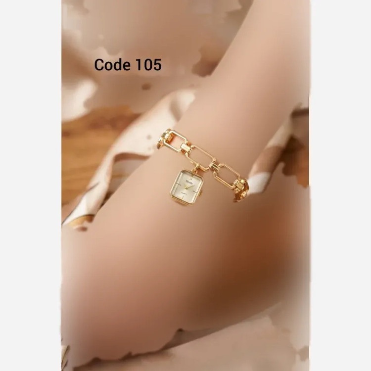 ساعت زنانه استیل نقره ای مدل زنجیری کد 105