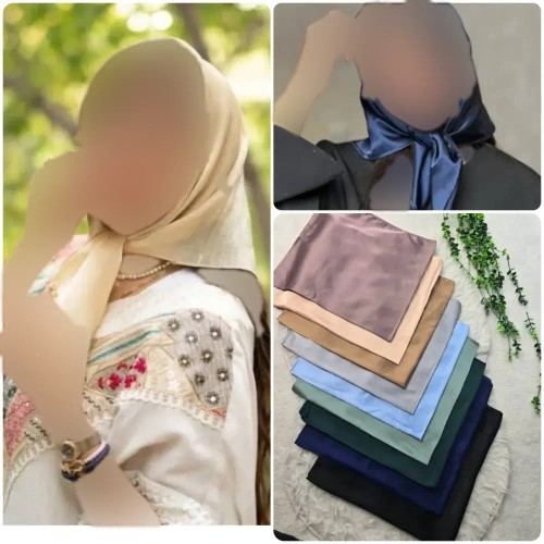 مینی اسکارف ساتن سیلک ابعاد 75 در 75 سانتیمتر