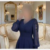 پیراهن مجلسی زنانه مدل دلاریس جنس حریر شیفون سایز بزرگ 44 تا 56
