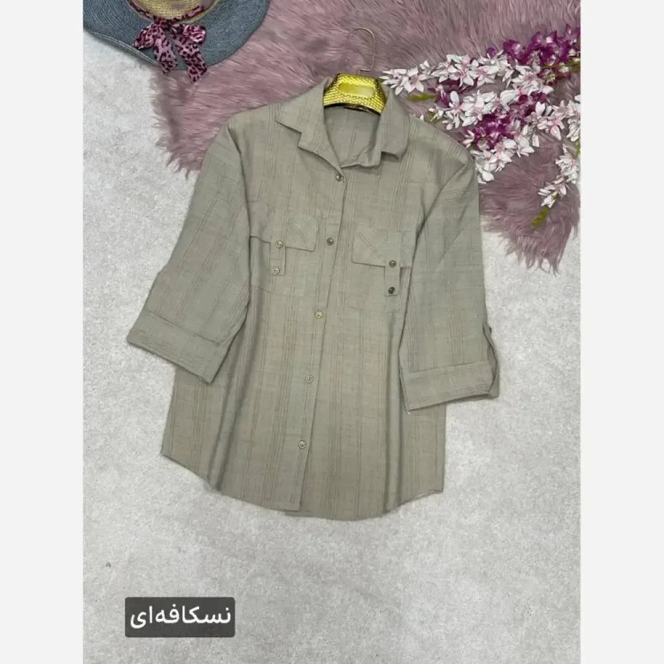 شومیز زنانه مدل جیب صلیبی جنس شانتون فری سایز 38 تا 46
