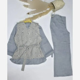 ست سه تیکه زنانه مدل مهربانو جنس وست گلگچی و شومیز صوفیا فری سایز تا 46