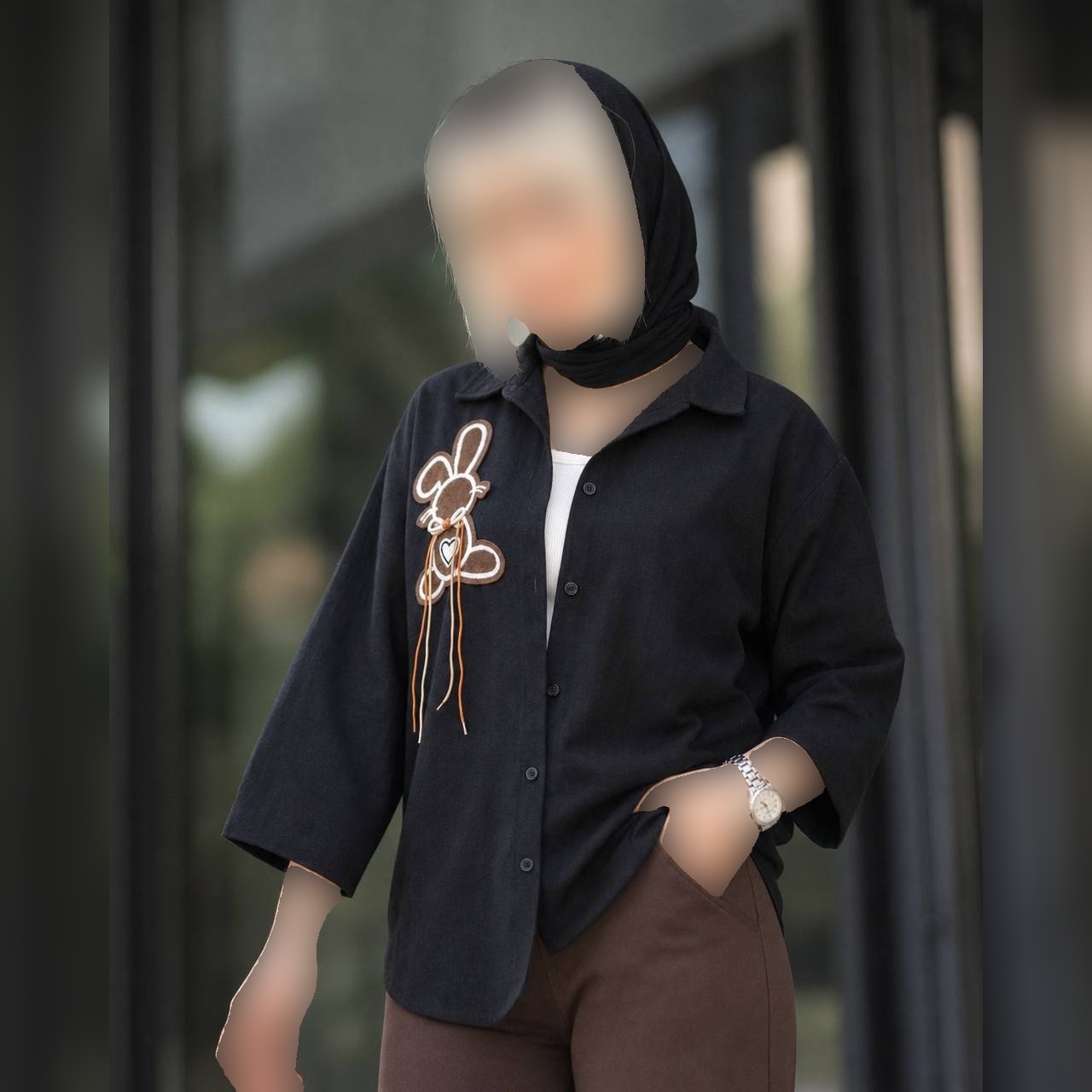 مانتو عروسکی زنانه مدل خرگوش جنس شانتون صوفیا باکیفیت فری سایز کد 15754