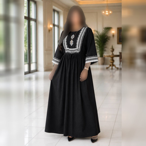 پیراهن ساحلی نخی زنانه مدل سرخپوستی جنس پارچه تمام نخ درجه یک فری سایز کد 14058