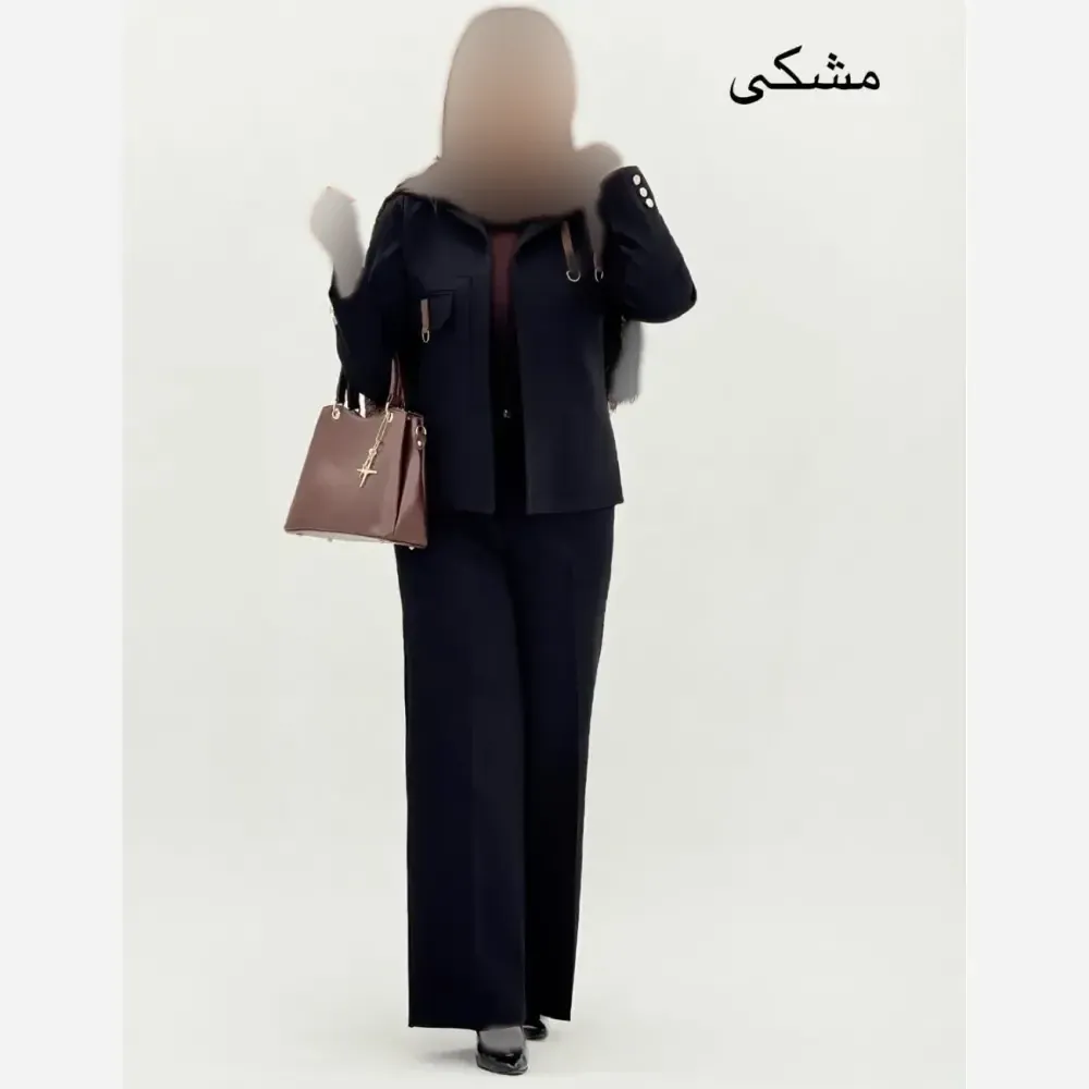 کت و شلوار زنانه کرپ مازراتی مدل بهار شلوار بگ دار