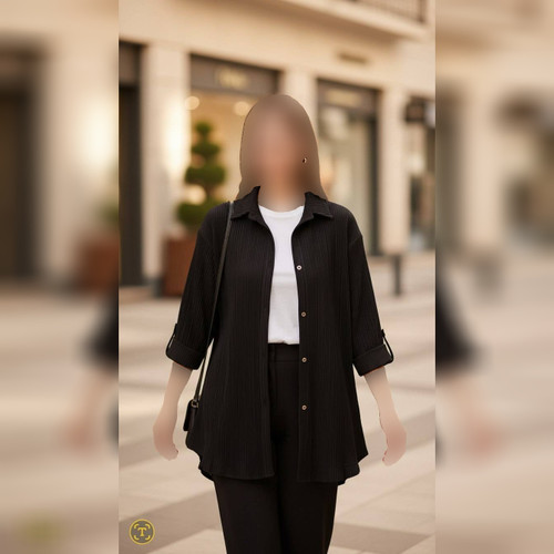 شومیز مانتویی محرمی آیوا زنانه جنس سوپر آیوا سه خط درجه یک فری سایز 38-46