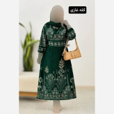 پیراهن ساحلی زنانه چاپی جنس بوگاتی فری سایز تا 46 کمربند دار