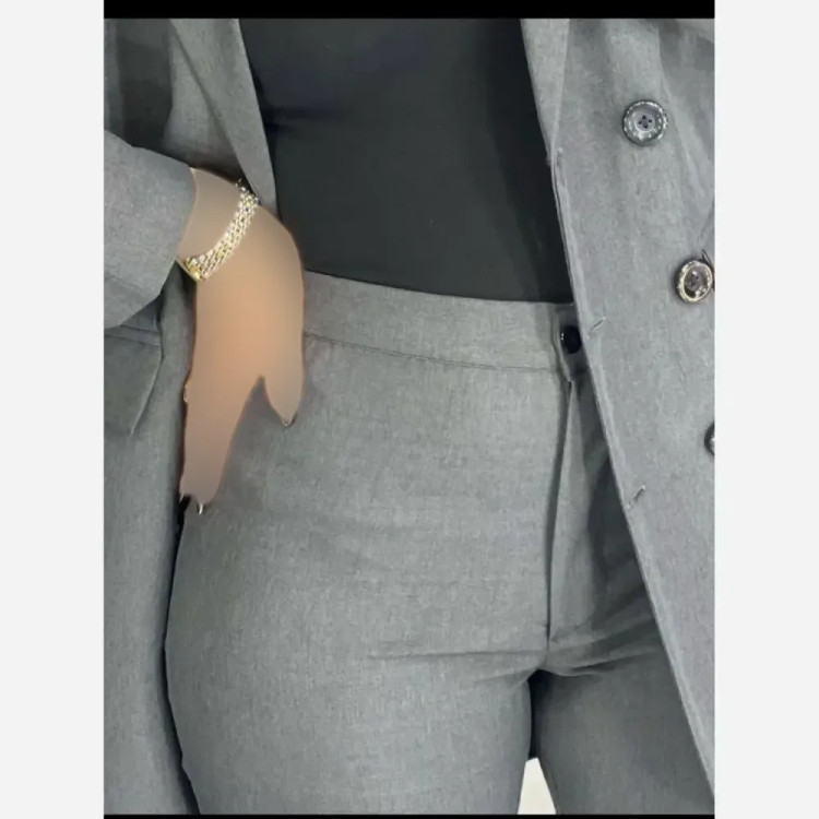 کت و شلوار اداری زنانه جنس فاستونی در سه رنگ مشکی سرمه ای و طوسی