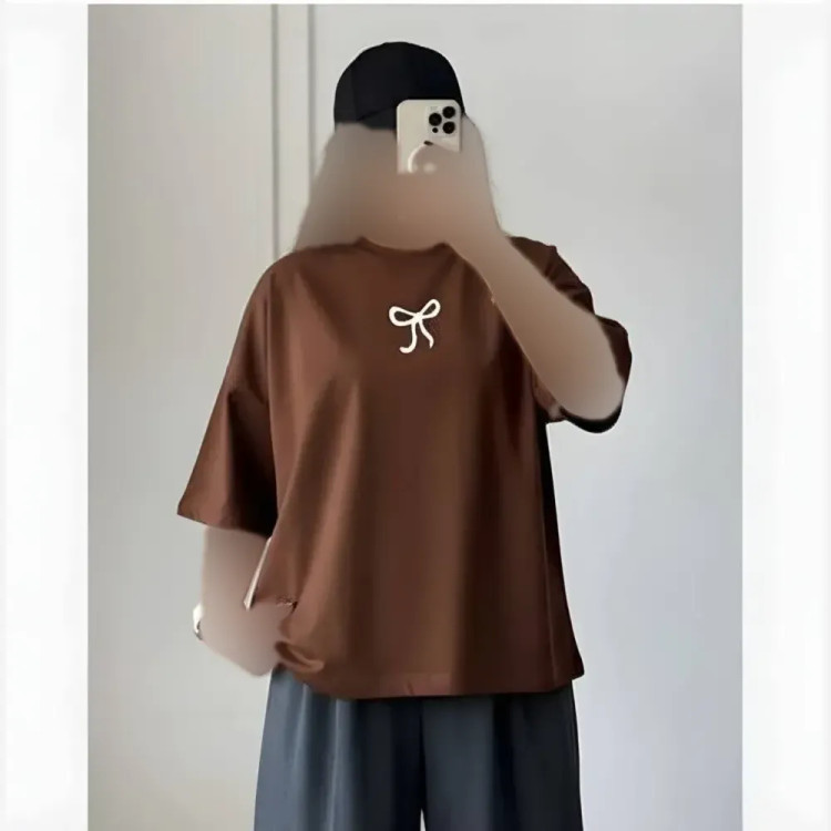 تیشرت لانگ زنانه طرح پاپیون جنس سوپر پنبه سایز 38 تا 46