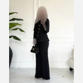 کت شلوار زنانه مدل لاله جنس کرپ مازراتی رنگ مشکی