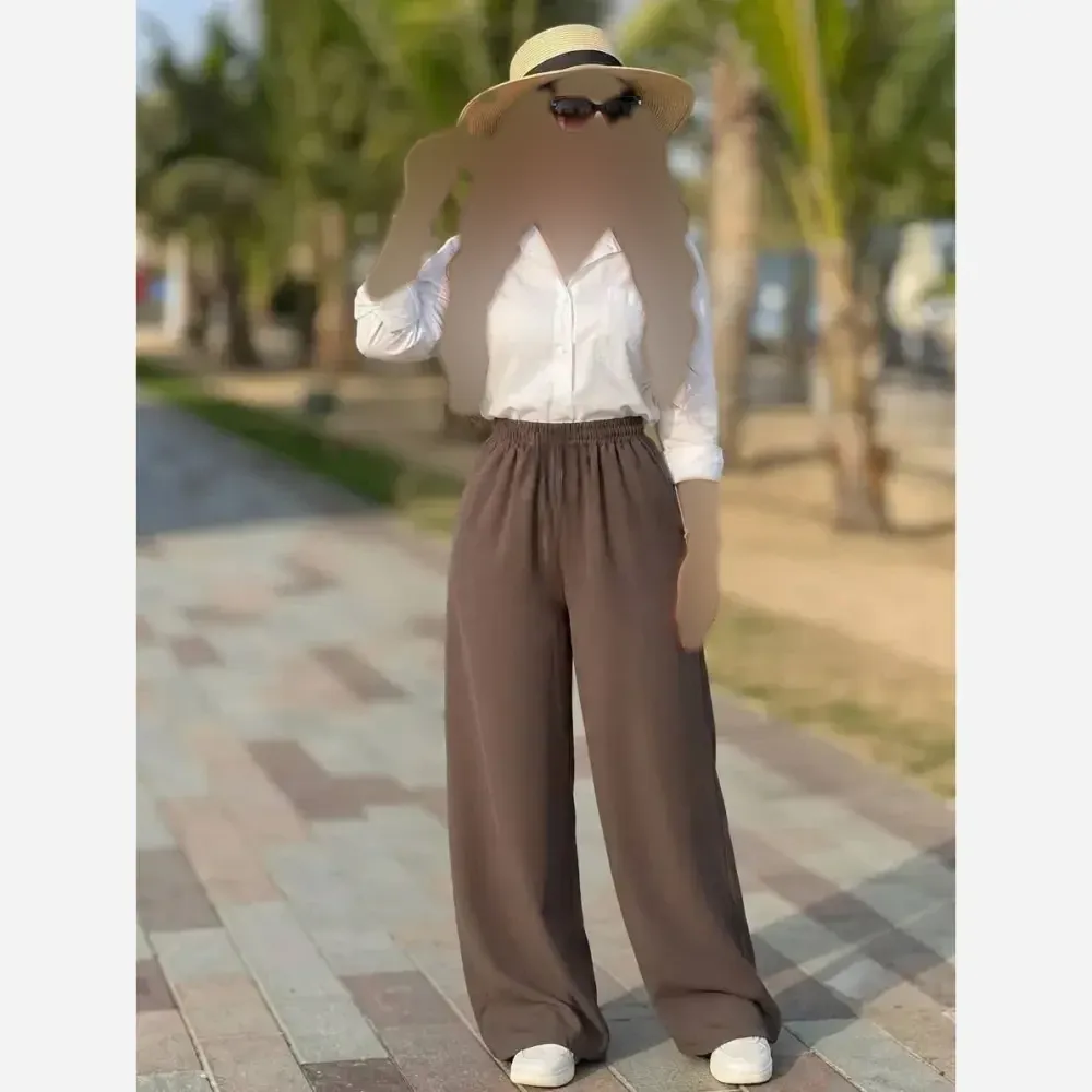 شلوار زنانه مورگان کمر کش لخت و لطیف سایز بزرگ
