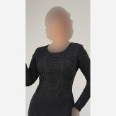 پیراهن مجلسی زنانه مدل روناک جنس لمه با تزئینات منجوق و کریستال قد 150 سایز 44 تا 54