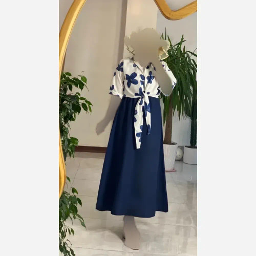ست شومیز و دامن زنانه مدل شانا جنس بوگاتی و لنین فری سایز