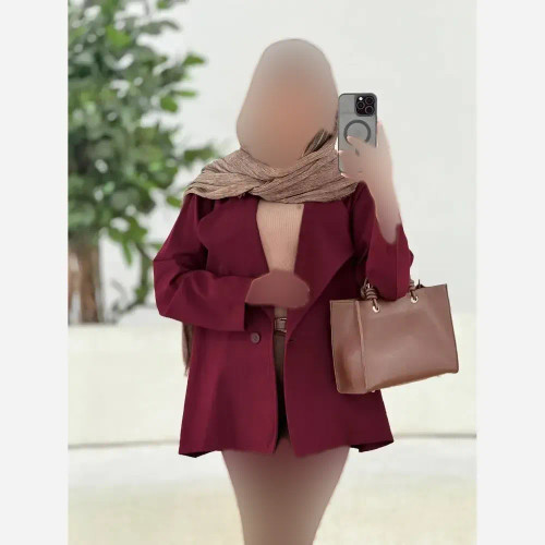 کت یقه انگلیسی زنانه جنس لینن اعلا فری سایز مناسب تا 48