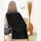 شال پلیسه لبه توری مشکی مجلسی ابعاد 60 در 180 سانتیمتر