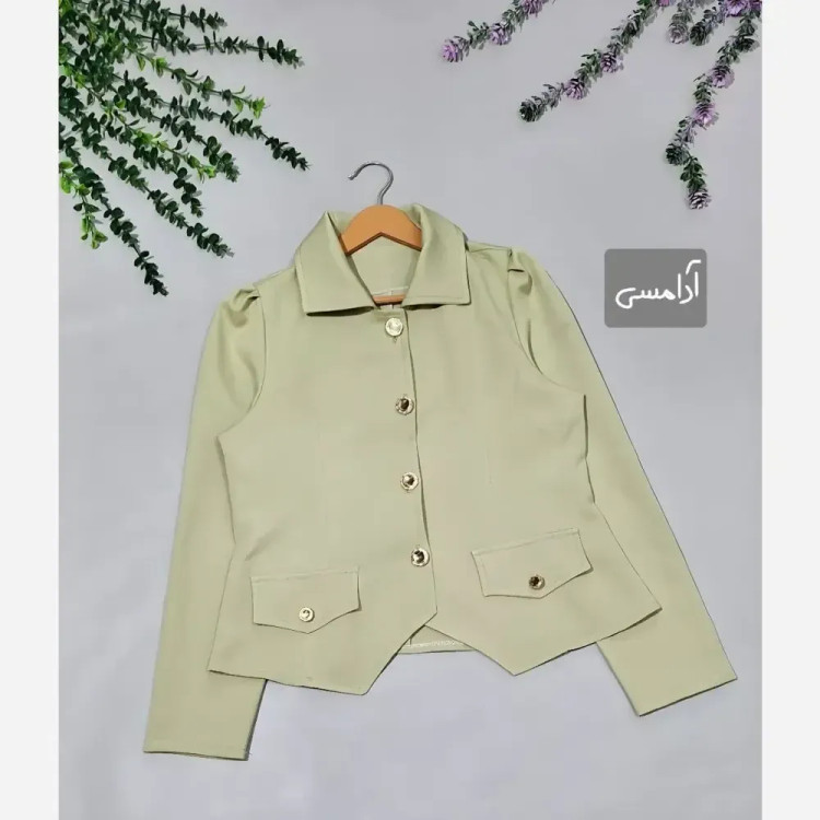 ست کت و دامن زنانه سه تیکه پارچه مازراتی با پاپیون جداگانه