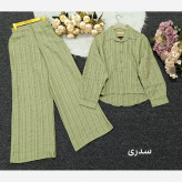ست شومیز و شلوار زنانه جنس کوک دوزی آستین کیمونو