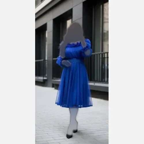 پیراهن زنانه عروسکی مدل عسل جنس تور و آستر کشی رنگ قرمز فری سایز