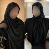 روسری مجلسی قواره دار کوپرا مشکی نگین کاری شده ابعاد 125 در 125