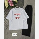 ست تیشرت و شلوار زنانه طرح سامر جنس پنبه گلکسی فری سایز 38 تا 46