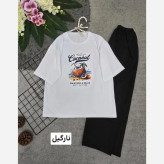 ست تیشرت و شلوار زنانه طرح سامر جنس پنبه گلکسی فری سایز 38 تا 46