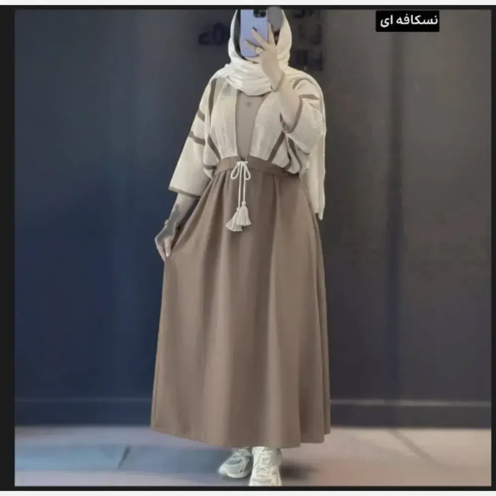 ست سارافون شانتون و کراپ لنین زنانه فری سایز مناسب 36 تا 46