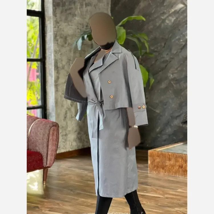 ست کت و سارافون زنانه زارا جنس تی سی ضد آب فری سایز