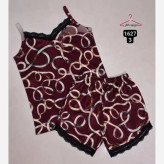 تاپ شورتک زنانه سایز بزرگ گیاهی مدل توردار مناسب سایز 46 تا 60