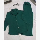 ست شومیز و شلوار زنانه جنس ایوا کراش درجه یک فری سایز 38 تا 46